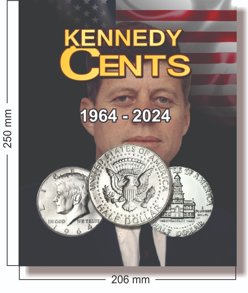 Contagem Numismática Álbum Para Moedas 0,50 Cents Dolar Kennedy Cents